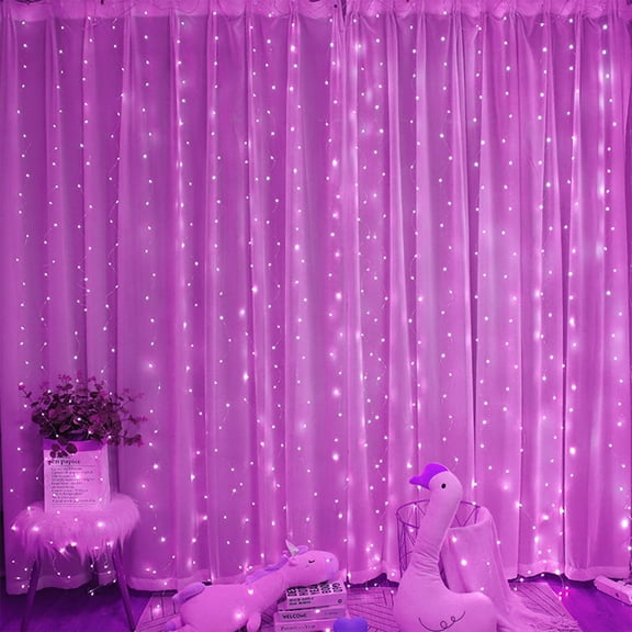Solar Christmas Lights for Xmas 300LED Orange Halloween Lights With Remote Halloween Curtain Light 8 Modes Orange Hanging String Lights Plug in for Fall Bedroom Thanksgiving Window, Pink