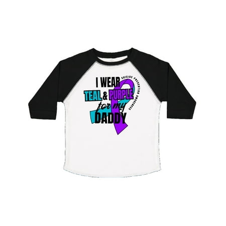 

Inktastic Suicide Prevention I Wear Teal and Purple for My Daddy Gift Toddler Boy or Toddler Girl T-Shirt