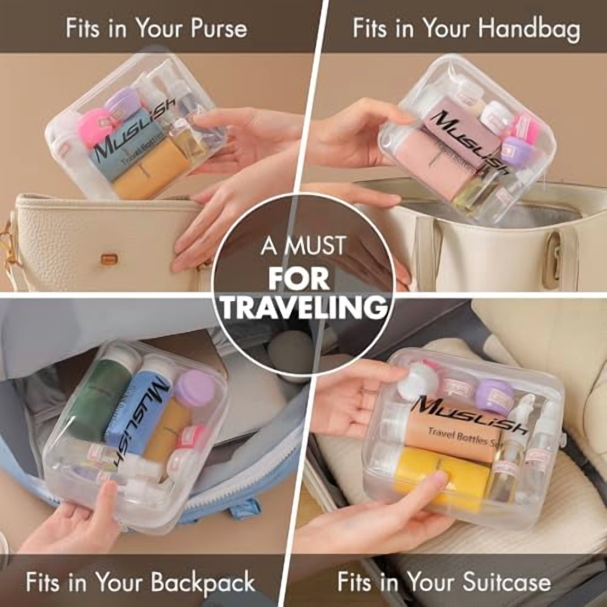 21 Pack Leak Proof Silicone Travel Bottles Set, TSA Approved Containers for Toiletries, Travel Size Accessories and Shampoo Conditioner Bottles with Toiletry Bag (BPA Free)