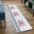 thumbnail image 4 of Spring Will Always Come Runner Rugs 2x6 ft Funny Pig Rustic Wildflower Blue Stripes Washable Hallway Rugs Non-Slip Floor Mats Absorbent Carpet Bedside Runners for Bedroom Kitchen Laundry Room, 4 of 9