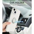 thumbnail image 3 of for iPhone 15 Plus Case with Ring Holder Cover Microfiber Inner Lining [360° Rotatable Ring Stand] [Support Magnetic Car Mount] Soft TPU Protective Kickstand Phone Case for iPhone 15 Plus White, 3 of 13