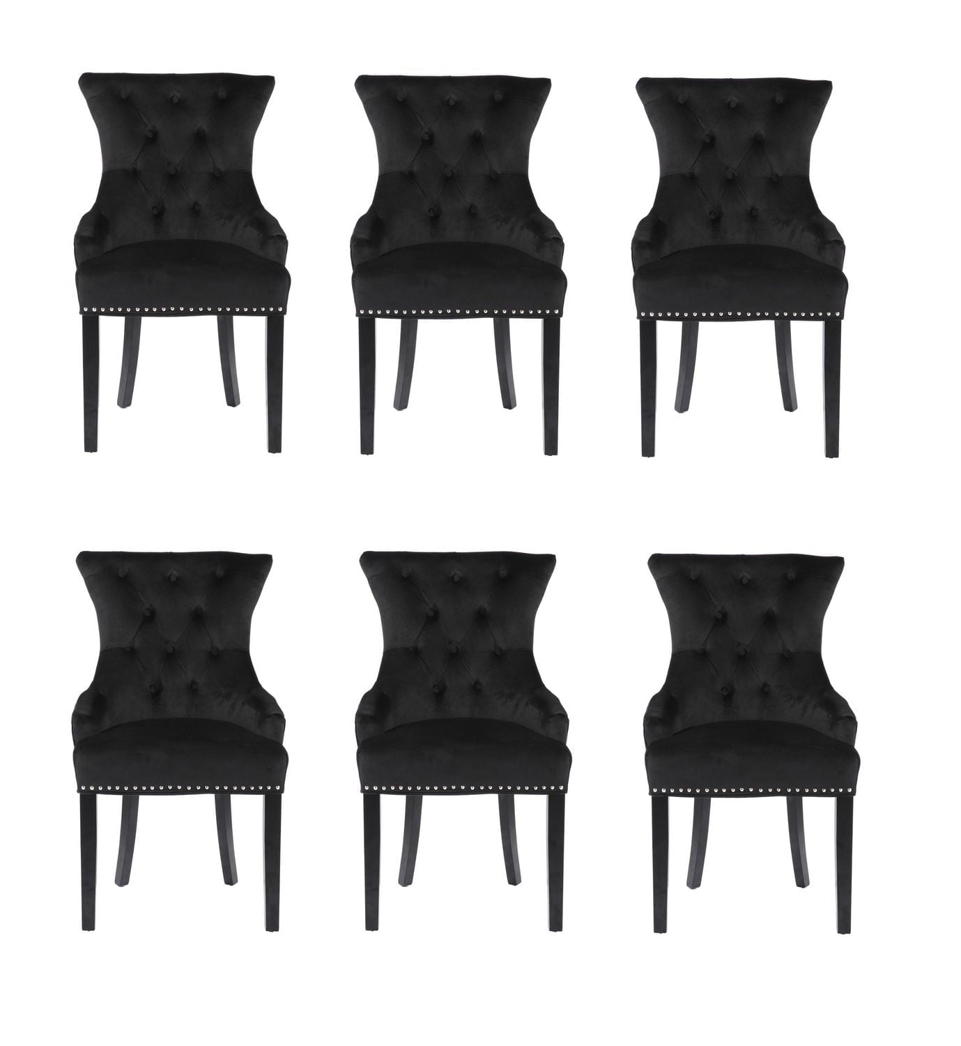 Plata Import Isabella Chair in Black - Set 6