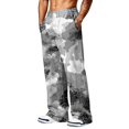 thumbnail image 7 of Mens Camo Baggy Sweatpants Open Bottom Joggers Elastic Waist Gym Workout Pants with Pockets, 7 of 7