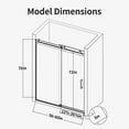 thumbnail image 3 of Hommoo 56-60" W x 76" H Frameless Single Sliding Soft-Close Shower Doors with Buffer，Bathroom Sliding Shower Door, 3/8"(10mm) Thick SGCC Tempered Glass Door, Reversible Installation, Chrome, 3 of 8