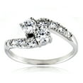 thumbnail image 2 of Sterling Silver Intertwined Cubic Zirconia Design Promise Engagement Ring, 2 of 2