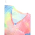 thumbnail image 5 of Gustave Women Summer Short Sleeve V-Neck Tops Tie Dye T-Shirt Fashion Blouse Casual Loose Basic Tees, XXL, 5 of 9