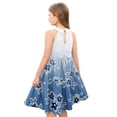 thumbnail image 4 of Abcomgle Girls Summer Dress Size 7-8 Casual Halter Neck Sleeveless Midi Dress Floral Print A-line Sundresses Flare Swing Dresses 3-4 Years,Sky Blue, 4 of 7