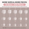 thumbnail image 3 of MelodySusie Square Toe Nail Tips - 300Pcs 15 Sizes Clear Acrylic, Full Matte Full Cover Press on Nails for DIY Extension & Salon Use,Pre-Shaped for Long-Lasting Manicure, 3 of 7