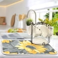 thumbnail image 5 of Sunflowers and Leaves Dish Drying Mat Dish Drainer Rack Mats Water Absorbent Non-Slip Easy Clean Heat Resistant for Kitchen Counter, 5 of 8