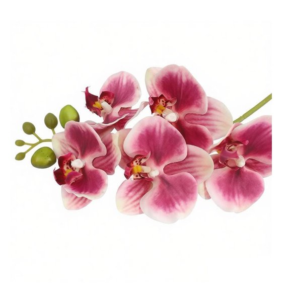 fuxzkrlz Real Touch Fake Orchids Flowers Faux Silk Artificial Phalaenopsis Flower with 5 Heads Blooms for Home Indoor Decor Office Tabletop Centerpiece Floral Arrangement