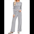 thumbnail image 2 of Conjunto de Chándal de 2 Piezas para Mujer, con Pantalones Acampanados de Yoga y Mangas Largas, Estilo Casual, A Juego. Gris S, 2 of 9