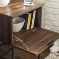 thumbnail image 5 of Walker Edison Table de Chevet Porte à Lamelles Moderne, 18 Pouces, Noyer, 5 of 5