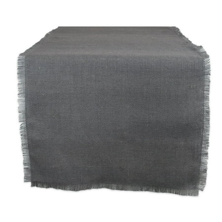 

72 Charcoal Gray Solid Fringed Rectangular Table Runner