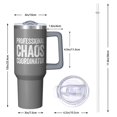 thumbnail image 2 of Chaos Coordinator Premium Insulated Tumbler Gift - 40 Oz Cup with Handle & Straw, Funny Cute Coffee Mug for Women, Boss, Coworker, Teacher, Nurse, Mom, Best Friend, 2 of 5