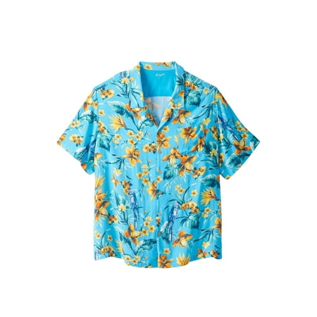 Tropical Print Skirt - Men's Big & Tall Tropical Caribbean Print Shirt By Ks Island
