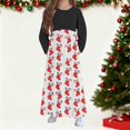 thumbnail image 2 of Robes Graphiques à Manches Longues pour Filles, Col Rond, Spandex, Joyeuses Vacances, Noël, Brunch, Maxi, Été Automne 2025, Coupe Régulière, 7 Ans, 2 of 6