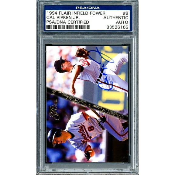 Cal Ripken Jr. Autographed 1994 Flair Infield Power Card #8 Baltimore Orioles PSA/DNA #83526165