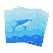TOYANDONA 20pcs Shark Napkin Ocean Napkin Paper for Birthday Party Shark Party