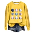 thumbnail image 6 of Godom Loose Sweatshirt for Women Long Sleeve Crewneck Baseball Pattern Sweatshirts Pullover Womens Fall Fashion 2025, 6 of 7