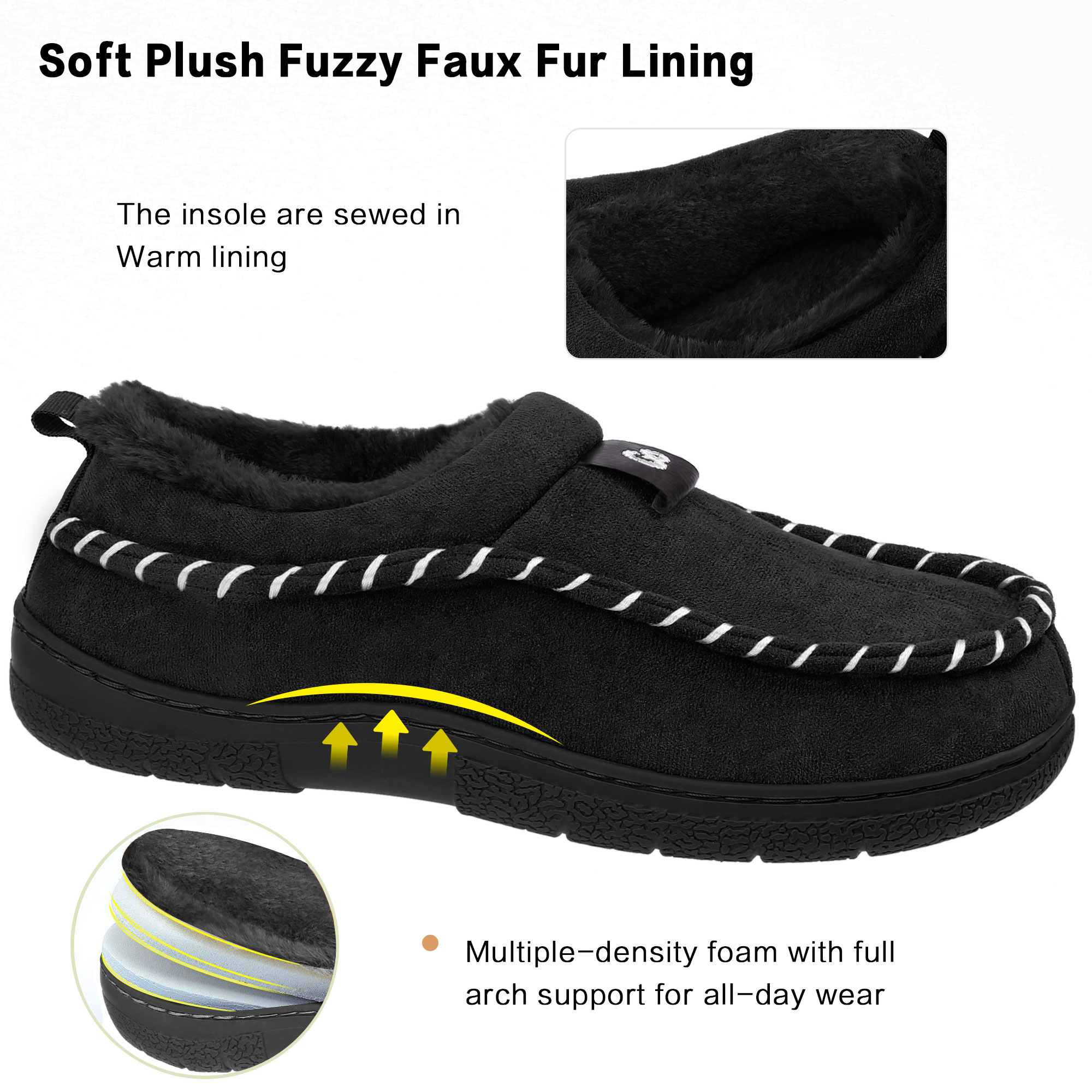 Ecetana Men's Memory Foam Fuzzy House Slippers photo 4