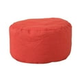 thumbnail image 2 of Unstuffed Faux Leather Pouf Cover, Handmade Footstool Ottoman Storage Solution, Floor Footrest Cushion - 16.5”x12.5” Red, 2 of 3