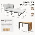 thumbnail image 5 of AECOJOY Outdoor Patio Furniture Sets,Metal Convertible Daybed With Coffee Table,5 Pieces Outdoor Sectional Conversation Sofa Couch,Grey, 5 of 9