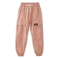 thumbnail image 6 of Doomiva Kids Girls Cotton Jogger Cargo Pants Street Hip Hop Dance Dungarees Trousers Sweatpants Pink 12, 6 of 7