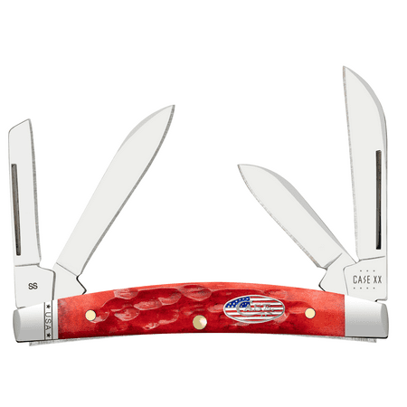 Case xx Knives Small Congress 10747 Standard Jig Dark Red Bone Stainless Steel Pocket Knife