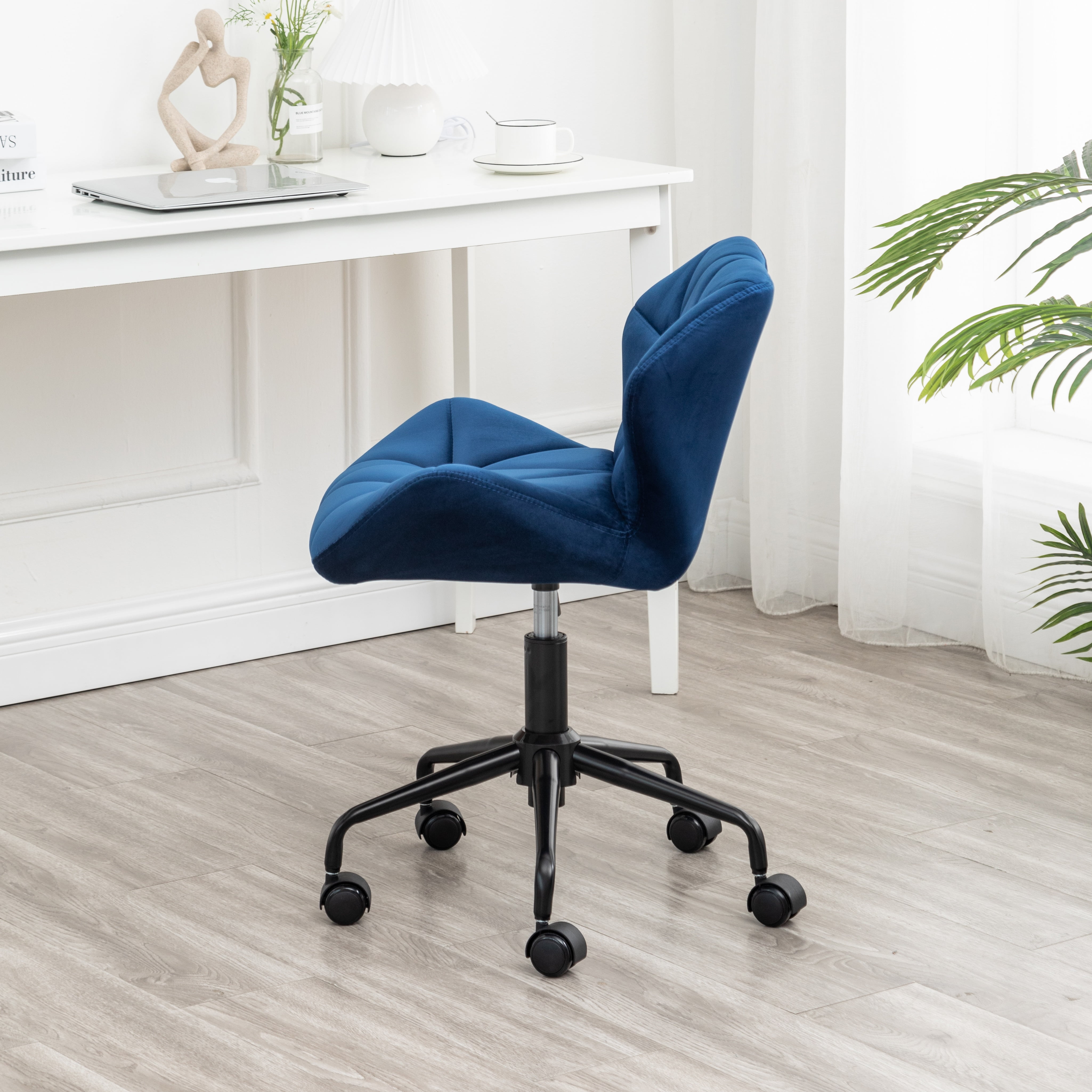 Eldon Diamond Tufted Adjustable Swivel Office Chair in Blue