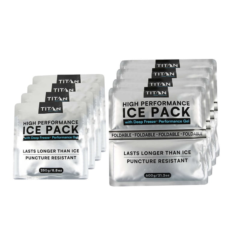 Titan High Performance Ice Pack Set, 8 Pack, Durable and Long