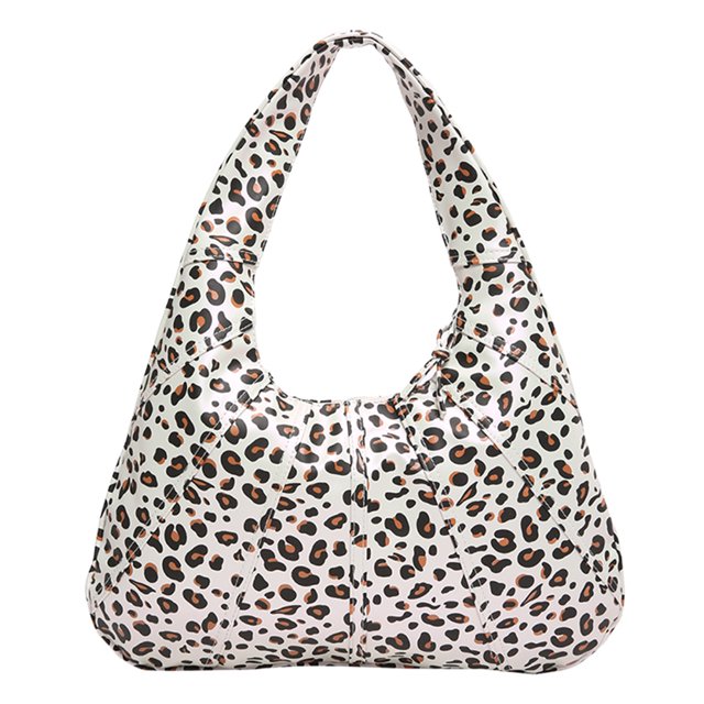 Bolso Mano Hobo Hombro Con Forma Media Leopardo para Mujer