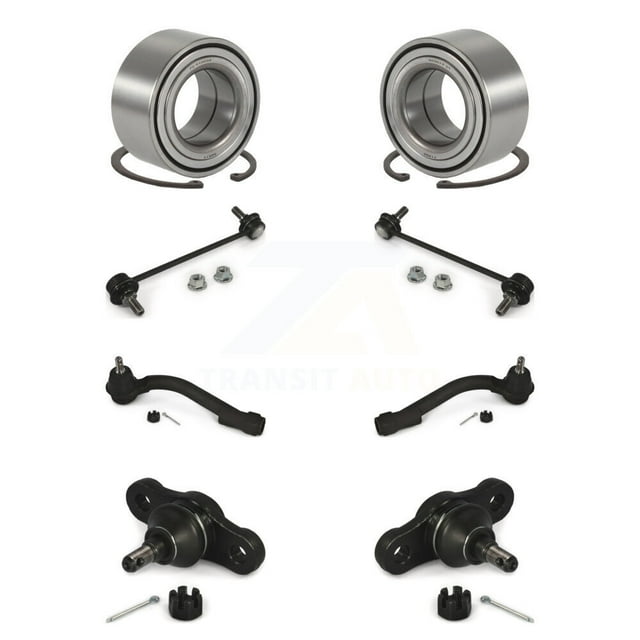 Transit Auto Front Wheel Bearing Suspension Lower Ball Joint Outer Tie Rod End and Sway Bar Stabilizer Link Kit (8Pc) for Car Kia Rondo Optima Magentis - Left Right Side (Driver Passenger) K77-101804