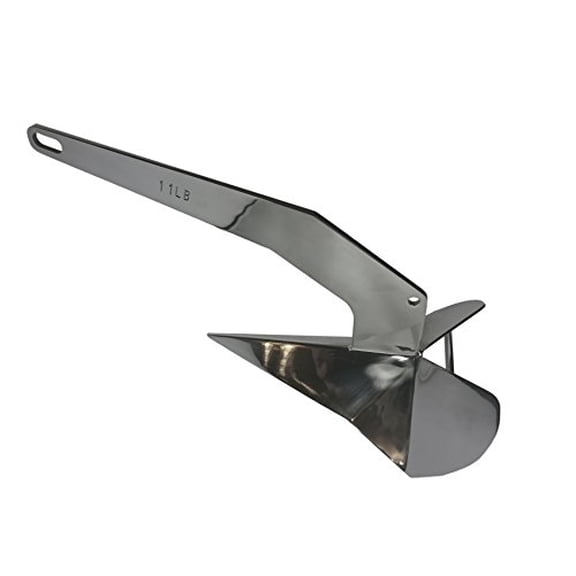 Stainless Steel 316 Delta Anchor 11lbs (5kg) Marine Grade Polished Boat Anchor