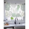 thumbnail image 5 of Sheer Curtains 45 Inch Length 2 Panels Set for Kitchen, Sage Green Coastal Semi Sheer Curtains for Windows, Coral Jellyfish Nautical Voile Window Treatments Rod Pocket Curtain, 5 of 7