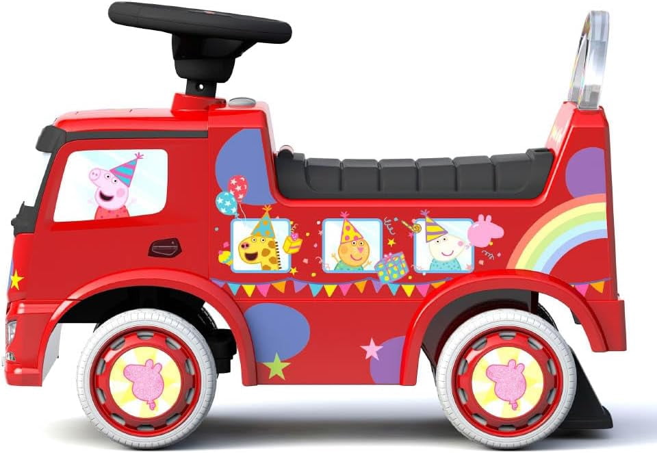 Peppa Pig Party Bus Foot-To-Floor Push Car for Toddlers and Kids