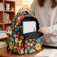 thumbnail image 6 of Whosucclay Retro Floral Kids Backpack School Bag with Padded Straps Lightweight Adjustable Straps Rucksack, Spacious 17 Inch Schoolbag for Daily Use, 6 of 8