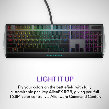Alienware - AW510K Full-size Wired Mechanical CHERRY MX Low Profile Red Switch Gaming Keyboard with RGB Back Lighting - Dark Side of the Moon