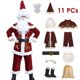 thumbnail image 3 of Disfraz de Papá Noel para hombre, traje completo de Navidad para Nochebuena, Cosplay, ropa de fiesta familiar, conjunto de 5-10 piezas, 3 of 7