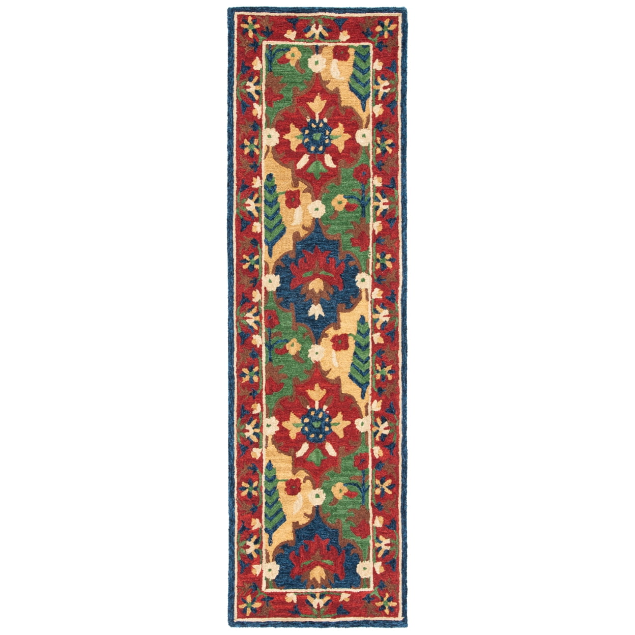 SAFAVIEH Heritage Alden Tribal Wool Area Rug, Red/Green, 9' x 12'