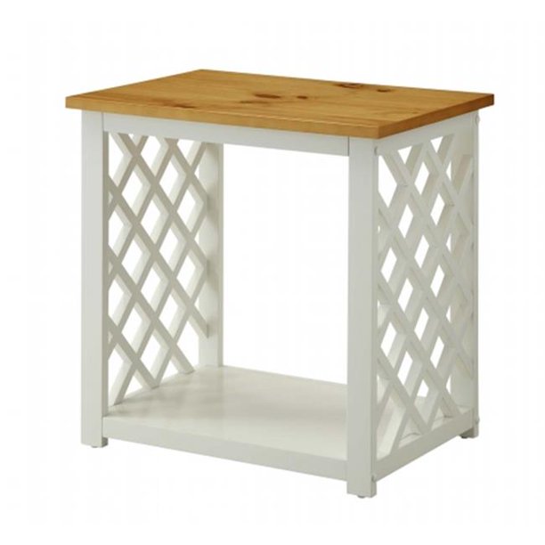 End Table, Knotty Pine & White