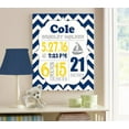 thumbnail image 4 of Personalized Canvas Birth Announcement Nursery Decor Gift, Sailboat Design, Custom Name, Date, Weight & Length, Unique Boys & Girls Baby Shower Wall Art Presents, Color Navy, Size - 11X14, 4 of 5