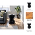 thumbnail image 4 of Round Marble End Table for Home Decor - Modern Mango Wood Side Table for Small Spaces, Bedroom, and Night Stand - Contemporary Bedside Accent for Drink Table and Living Room - 18", Black, 4 of 11