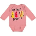 thumbnail image 3 of Inktastic Hey There Buddy with Ketchup Mustard and Hot Dog Boys or Girls Long Sleeve Baby Bodysuit, 3 of 5