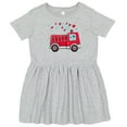 thumbnail image 3 of Inktastic Valentine Fire Truck with Cute Dalmatian and Hearts Girls Toddler Dress, 3 of 5