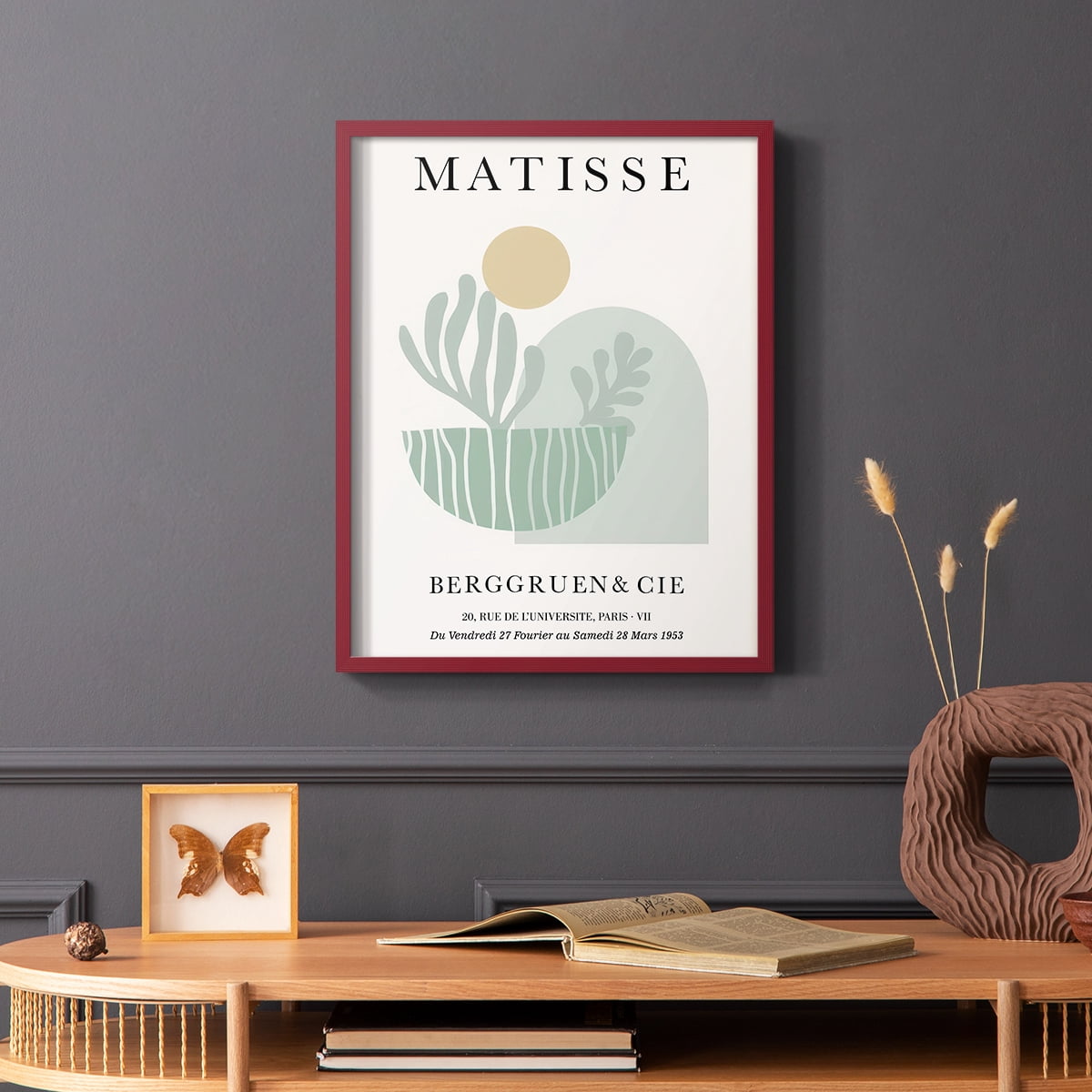 Matisse CLXXXII Framed Print in Red Solid Wood 11 x 14 Framed Print