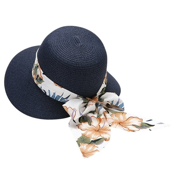 JAHH Sun Visor Hat for Women Spring Summer Bow Accessories Womens Cap Wide Straw Beach Foldable Floppy Roll Up Protection Caps Vented Performance HatS