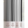 thumbnail image 6 of Black Grey Stripes Sheer Curtains 96 Inch Length 2 Panels Set, Simple Striped Lines Minimalist Modern Voile Window Treatment Semi Sheer Long Curtains Drapes for Bedroom/Living Room/Kitchen 52"x96"x2, 6 of 7