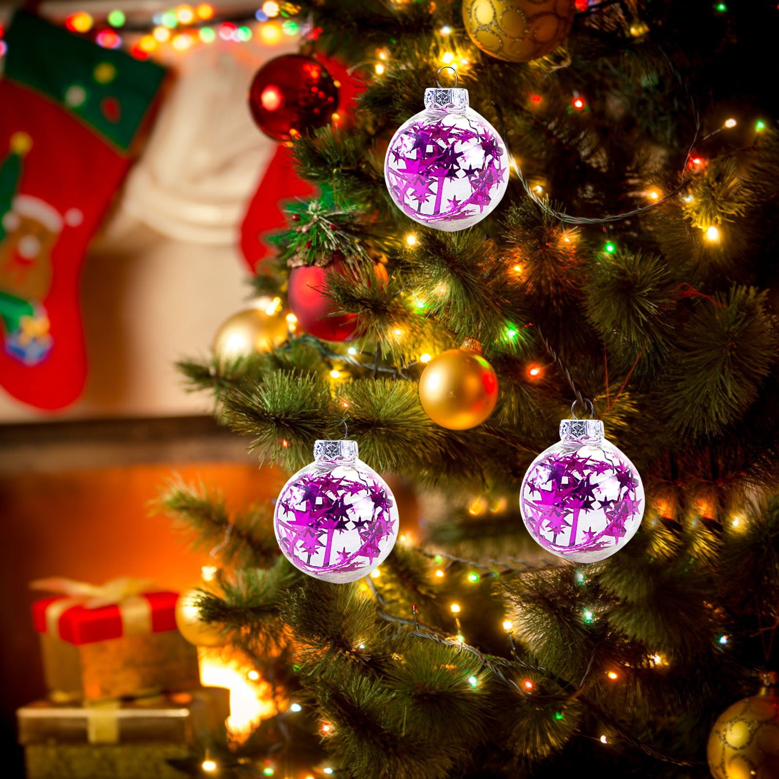 Heiheiup Christmas Tree Ornaments Christmas Ball Decoration Set Red