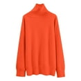 thumbnail image 3 of DuoJiaJ Sweaters for Women Pullover Turtleneck Knit Tops Solid Color Long Sleeve Sweater Orange L, 3 of 3