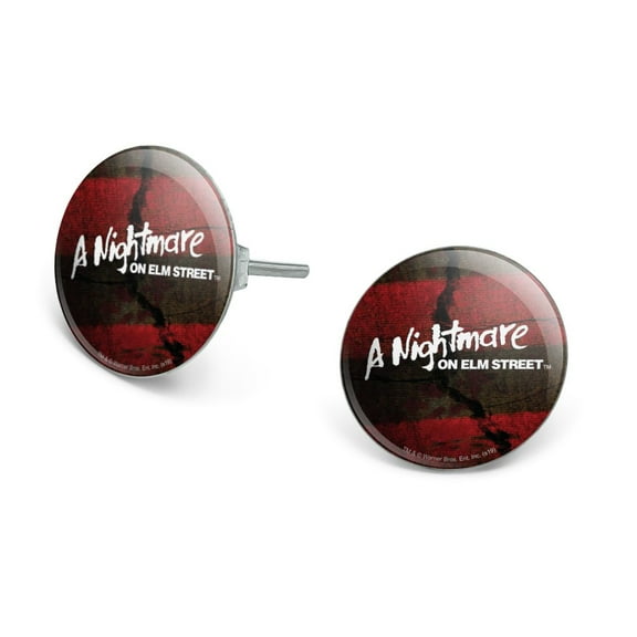 A Nightmare on Elm Street Logo Novelty Silver Plated Stud Earrings